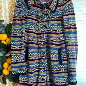 Colorful Anthropologie duster sweater